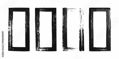 Four rectangular frames with varying degrees of black ink coverage