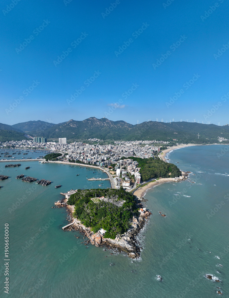 Obraz premium Aerial photography of Songjing Scenic Area in Nan'ao County, Shantou City, Guangdong Province