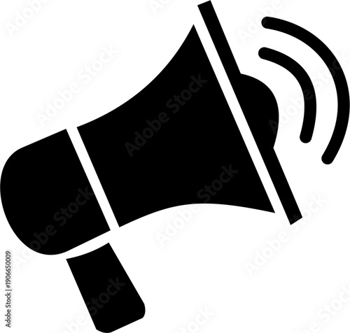 Minimalist Outline Black Megaphone Icon: Vector for Clear Communication and Public Awareness Campaigns