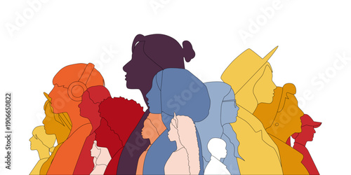 Different women standing together.