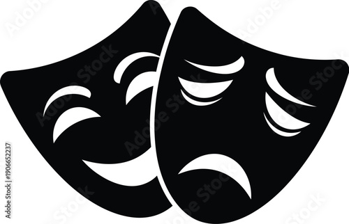 Theater drama, comedy and tragedy masks
