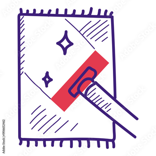 Carpet cleaning doodle icon vector isolated. hand-drawn illustration of vacuum cleaner on carpet. Concept of professional cleaning service.