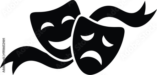 Theater drama, comedy and tragedy masks
