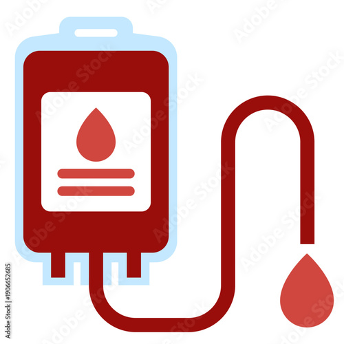 Full Color Blood Bag Icon for Healthcare
