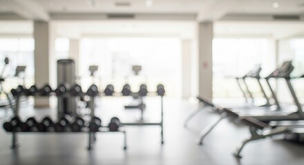 Abstract Gym Sanctuary Serene Workout Space with Blurred Machines and Soothing Ambient Light.