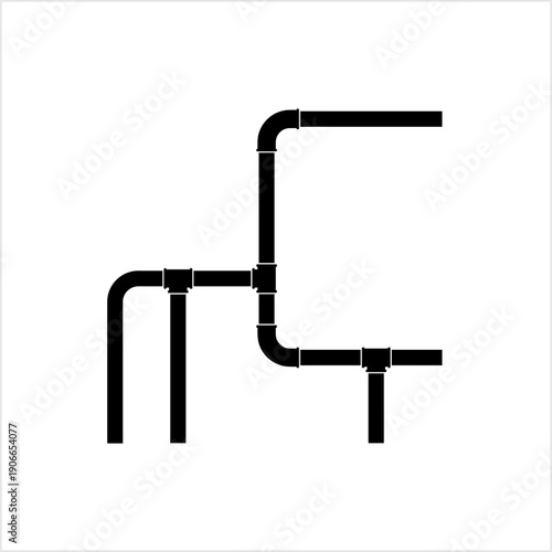 Pipe Icon, Plumbing Work, Gas,, Air, Water, Oil, Liquid Pipeline