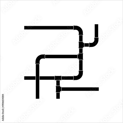 Pipe Icon, Plumbing Work, Gas,, Air, Water, Oil, Liquid Pipeline