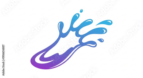 Vibrant blue and purple water splash on white background dynamic liquid motion graphic