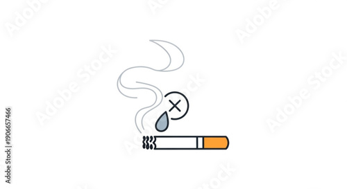 Smoking cessation concept with cigarette and no symbol
