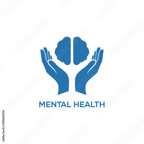 Hands holding brain illustration for mental health awareness campaign graphic
