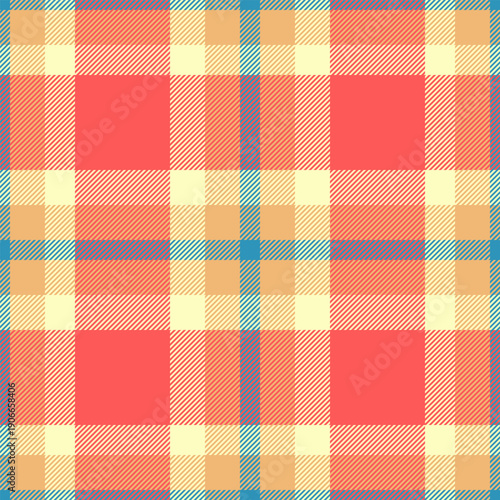 Magazine background plaid vector, variety seamless check tartan. Ragged pattern texture fabric textile in red and orange colors.