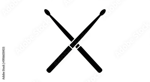Crossed drumsticks illustration symbol music rhythm vector graphic