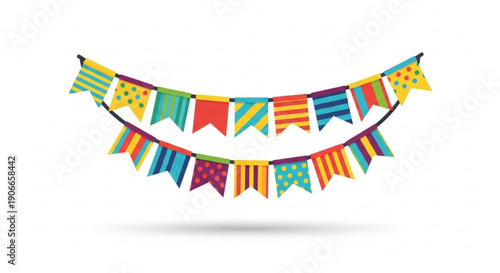 Colorful party bunting flags on string vibrant celebration decoration festive event banner