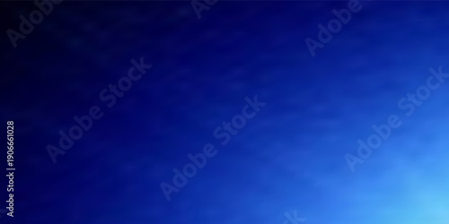 Rich blue light rays casting over black background. Professional stage lighting effect. Soft radiant glow with subtle dust texture in dark room.