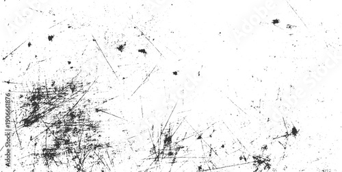 Black and white abstract texture with random scratches and speckles background grunge