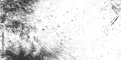 Black and white textured background with grunge effect and scattered speckles abstract