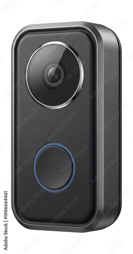 Obraz premium Doorbell with circular button and built-in camera