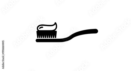 Cute toothbrush icon with toothpaste for kids dental care oral hygiene educational vector illustration