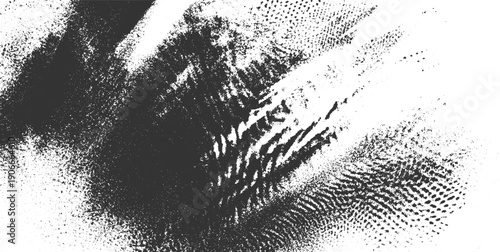 Dark textured abstract pattern with grainy spray paint and fingerprint ridges black