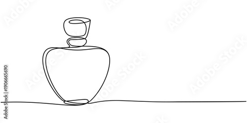 beauty product continuous one line drawing, Organic beauty product continuous one line drawing, Cosmetic bottle, self drawing of single continuous line, 