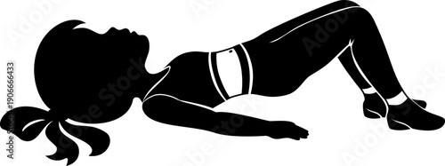 Fitness girl performing bridge exercise, showcasing strength and flexibility in workout setting