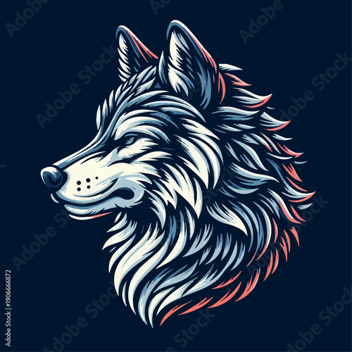 vector illustration of Wolf head illustration