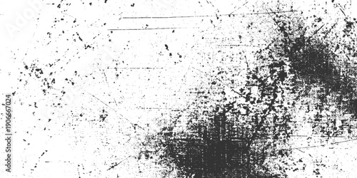 Black and white textured background with scattered dots and scratches grunge