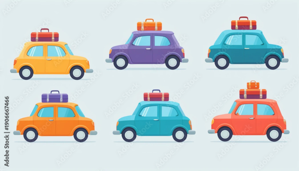 Naklejka premium Illustration of a car icon with an Eid al-Fitr homecoming theme