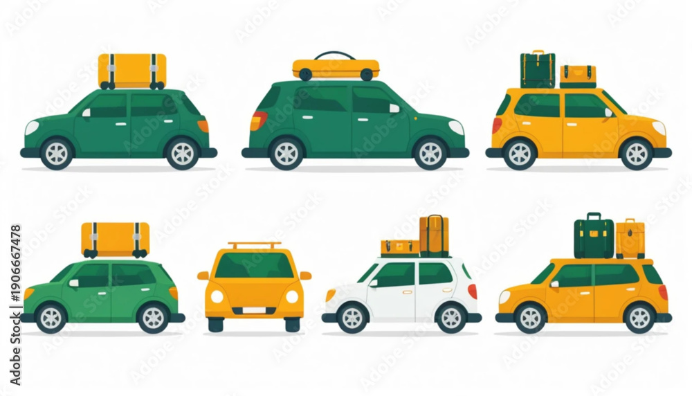 Fototapeta premium Illustration of a car icon with an Eid al-Fitr homecoming theme