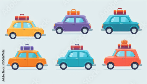 Illustration of a car icon with an Eid al-Fitr homecoming theme