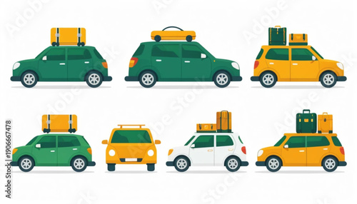 Illustration of a car icon with an Eid al-Fitr homecoming theme