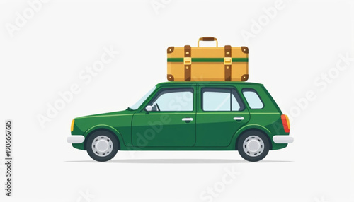 Illustration of a car icon with an Eid al-Fitr homecoming theme