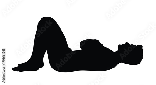 Person lying on their back in a relaxed pose silhouette
