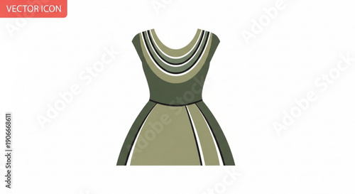 Green sleeveless dress with layered neckline and pleated skirt