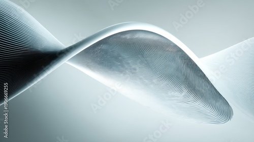 Curved Abstract Lines in Soft Gray Tones with Smooth Flowing Movement