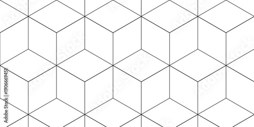 Abstract black square line hexagons seamless hexagon polygonal pattern background. vector seamless creative pattern bright white abstract honeycomb background.