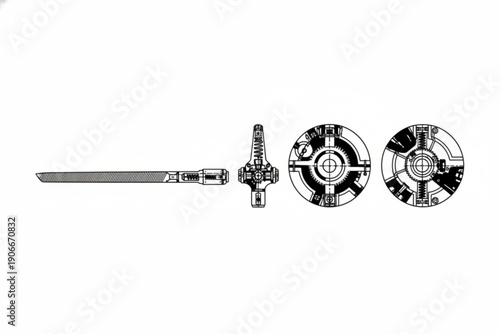 Mechanical Illustration in Detail: A comprehensive and detailed illustration of mechanical components, showcasing their design and functionality with precision and clarity.