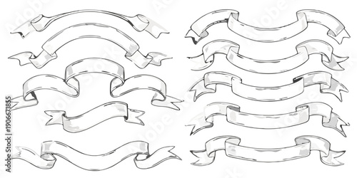 Bilde på lerret Elegant silver ribbons and scrolls arranged in a decorative pattern