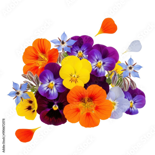 Vibrant Floral Arrangement Isolated Black Background
