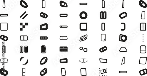 Abstract Collection Diverse Vector Shapes Minimalist Design Elements Modern Icons Set.