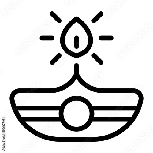 This Oil lamp icon is suitable for the Holi Festival in India.