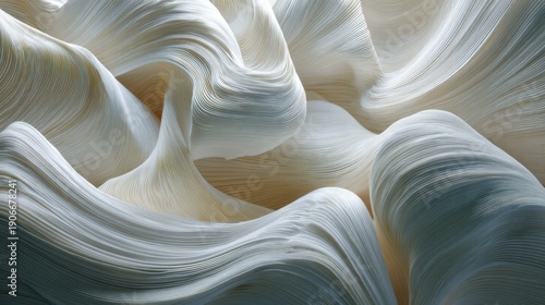 Elegant Flowing Textures in Soft White and Cream Tones