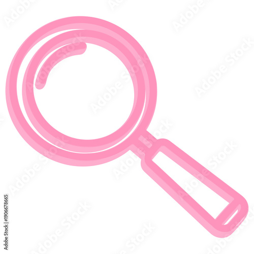 3D Search Icon Symbol in Pink Color for App UI Web Interface Find Explore High Quality 3D Icon Illustration Transparent Background
