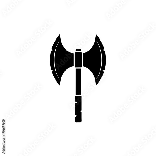 Silhouette of Double Bladed Battle Axe for Medieval Warfare and Fantasy Weapons