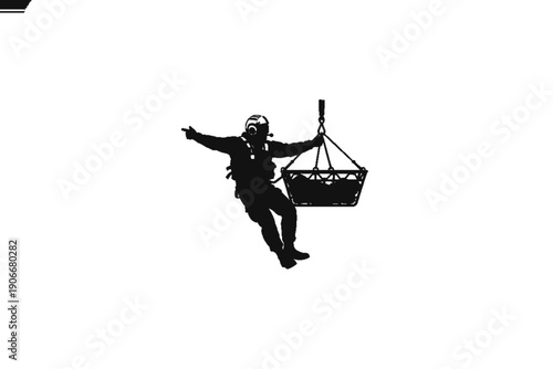 Skydiving Silhouette: A daring skydiver plunges from the sky, captured as a dramatic silhouette against a background.