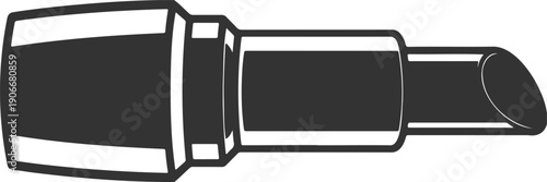 Horizontal lipstick bullet vector icon for makeup application and salon services