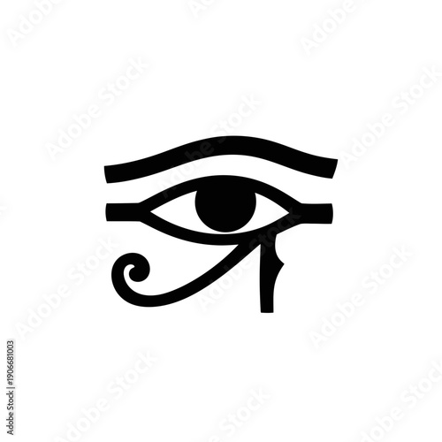 Silhouette of Eye of Horus Symbol for Egyptian Protection and Ancient Myth