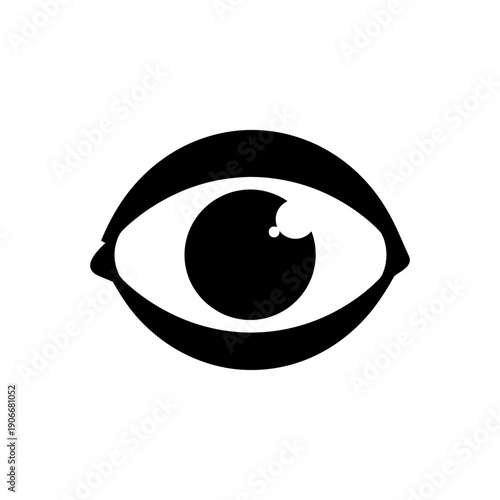 Silhouette of Spooky Staring Eyeball for Halloween Horror and Monster Faces