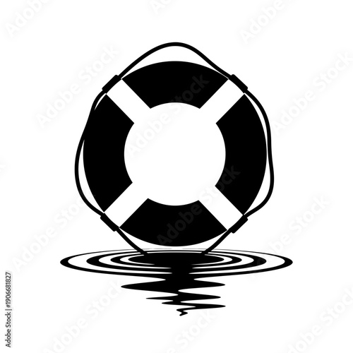 Silhouette of Life Ring Buoy for Water Rescue and Swimming Pool Safety