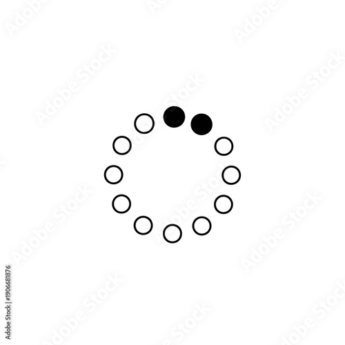 Silhouette of Loading Spinner Dots for Website Buffering and Wait Screens